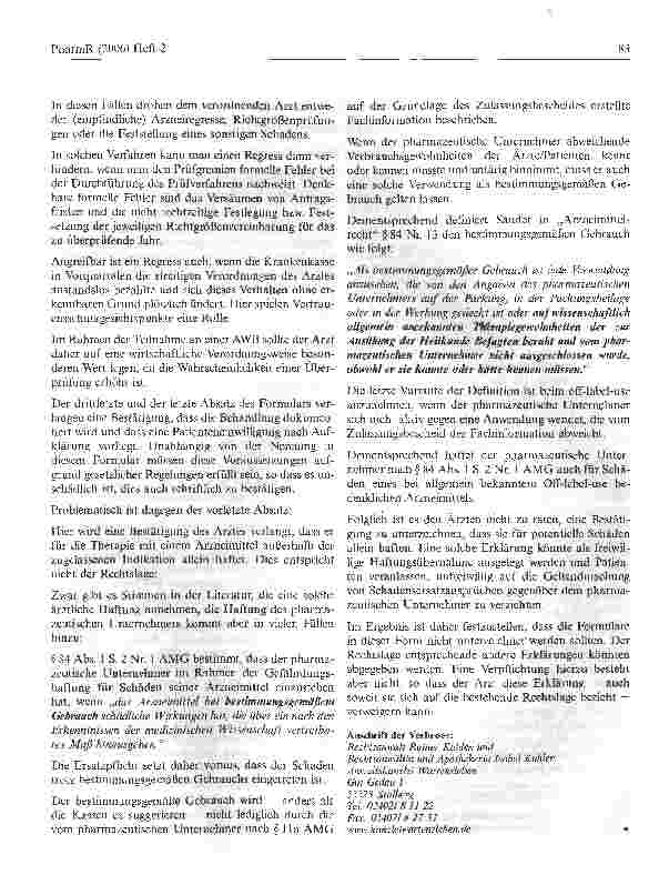 Vorschauseite 2: Neue Formalitäten bei der Verordnung eines Arzneimittels außerhalb der zugelassenen Indikation?
