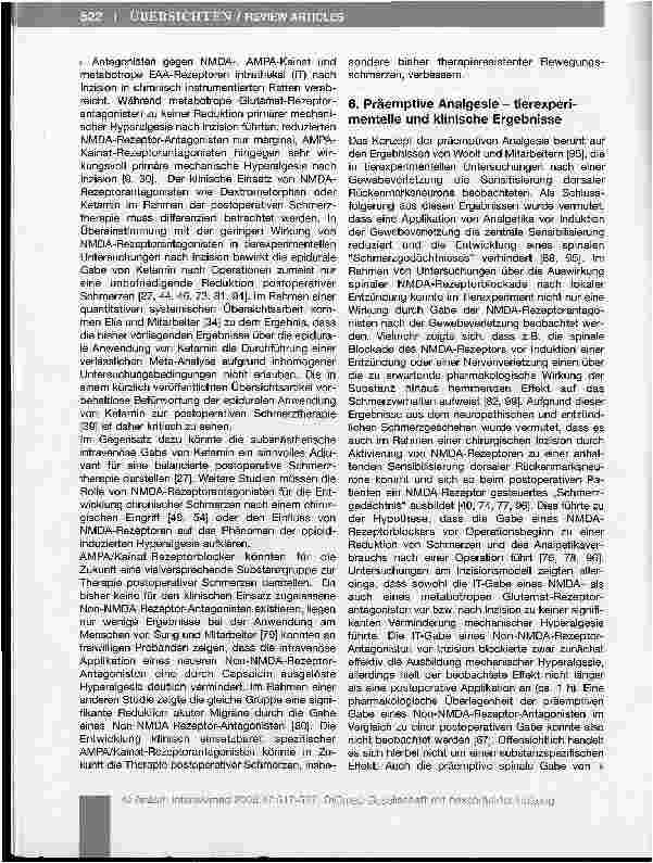 Vorschauseite 6: Spinale Mechanismen postoperativer Schmerzen
