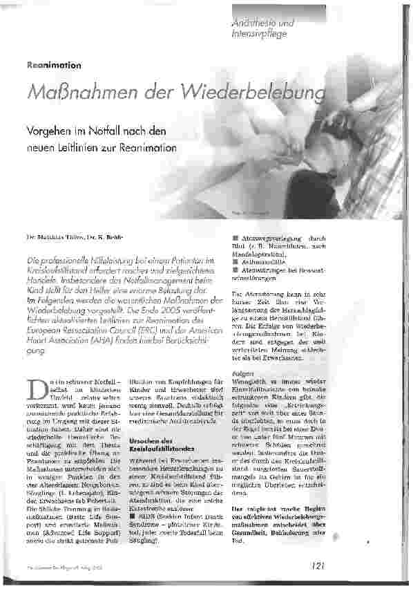 Vorschauseite 1: Maßnahmen der Wiederbelebung