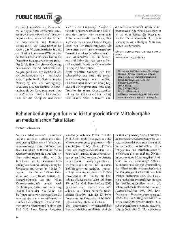 Vorschauseite 2: Forschungsförderung durch die Sozialversicherungsträger: Möglichkeiten und Grenzen