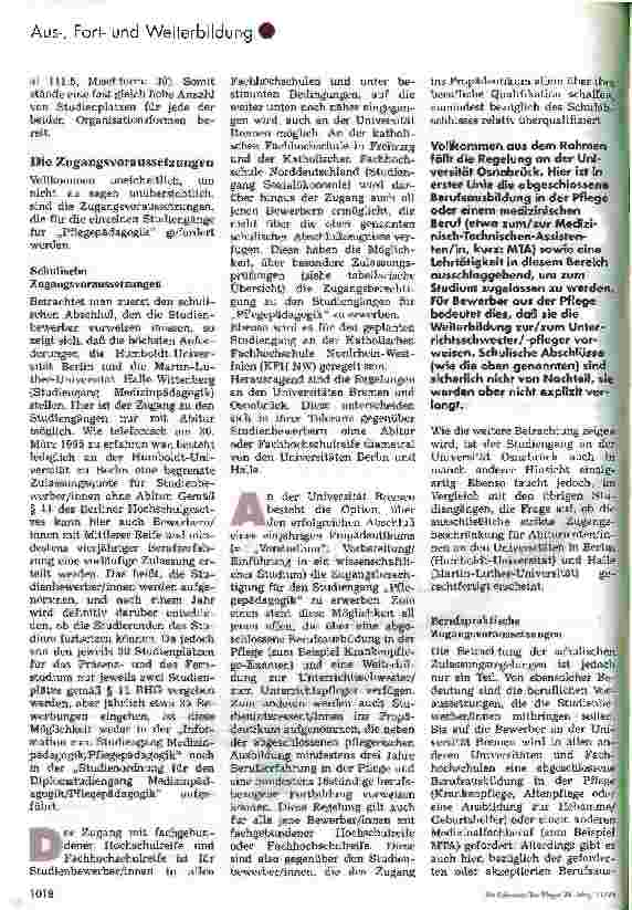 Vorschauseite 6: Die Lehrkraft für Krankenpflege - Früher defizitär ausgebildet, zukünftig akademisiert und perfekt? - 1. Teil