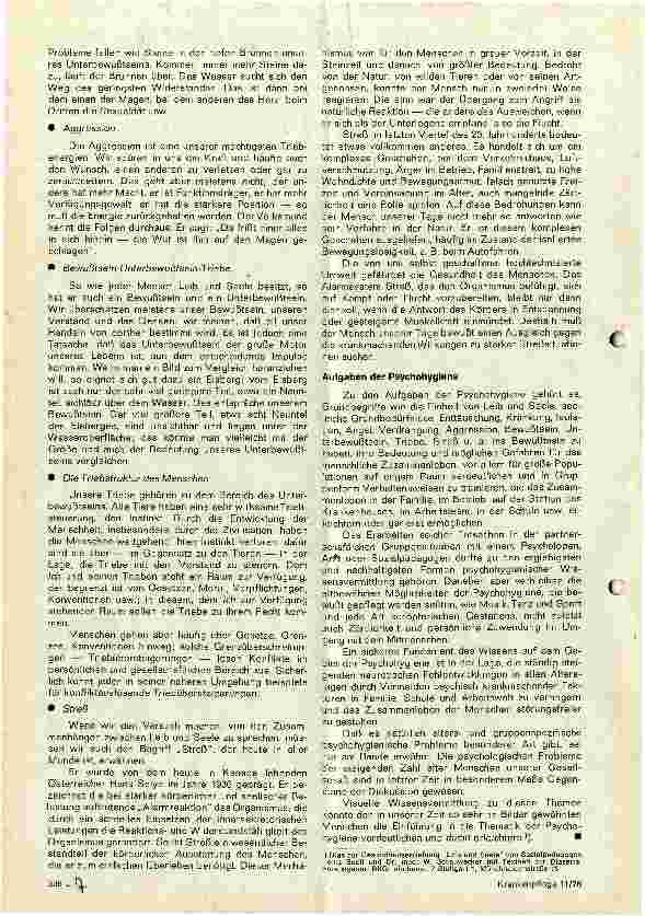 Vorschauseite 2: Psychohygiene Gesundheitserziehung - Kernstück der Gesundheit (VI)