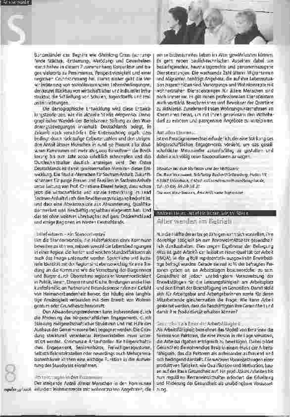 Vorschauseite 2: Demographischer Wandel in den Kommunen -Ein Wandel zur Bürgerkommune?