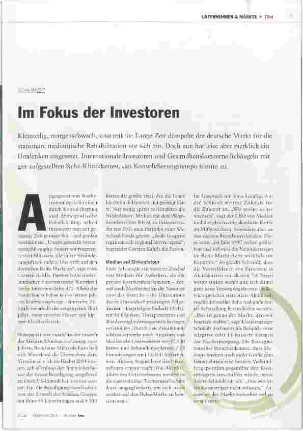 Vorschauseite 2: Im Fokus der Investoren