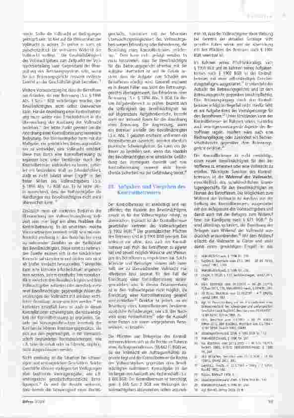 Vorschauseite 2: Die Kontrollbetreuung - Neue Herausforderungen und alte Probleme