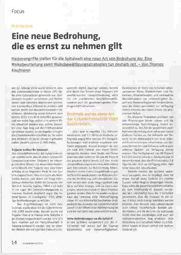 Vorschauseite 1: Eine neue Bedrohung, die es ernst zu nehmen gilt