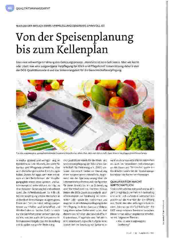 Vorschauseite 1: Von der Speisenplanung bis zum Kellenplan