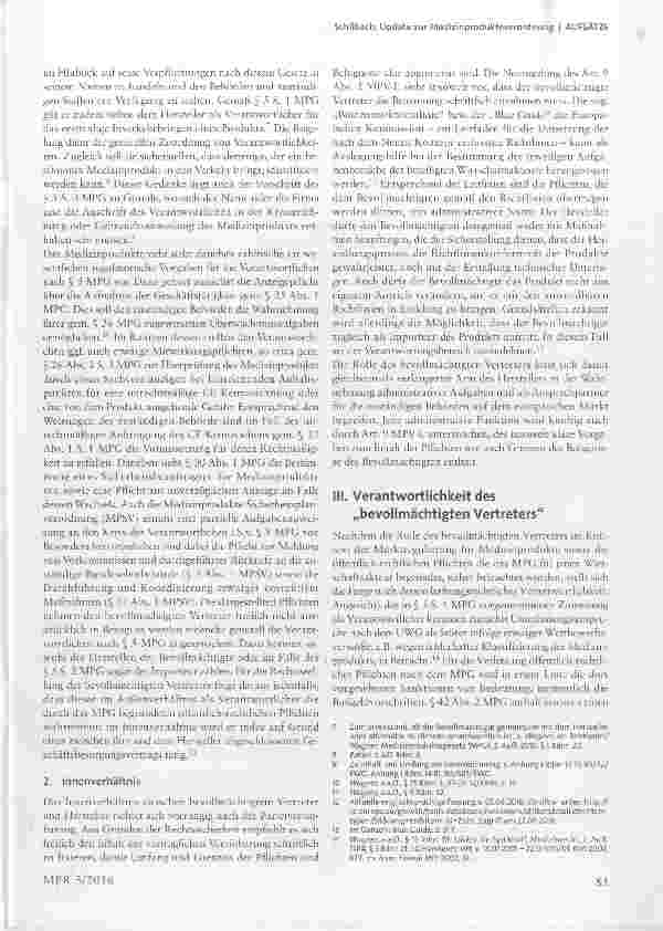 Vorschauseite 2: Update zur Medizinprodukteverordnung Einführung einer gesetzlichen Produkthaftung für den „bevollmächtigten Vertreter?
