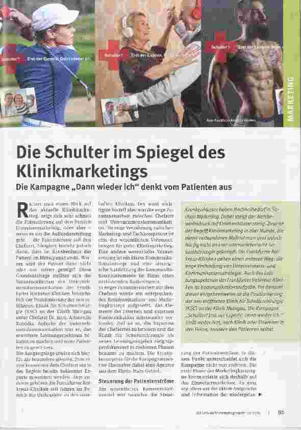 Vorschauseite 1: Die Schulter im Spiegel des Klinikmarketings