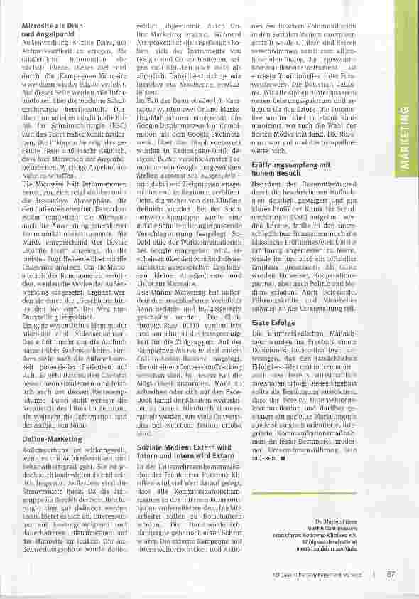 Vorschauseite 3: Die Schulter im Spiegel des Klinikmarketings