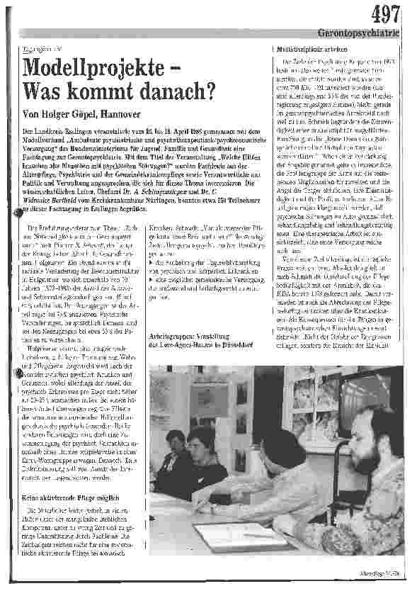 Vorschauseite 1: Tagungsbericht: Modellprojekte - Was kommt danach?