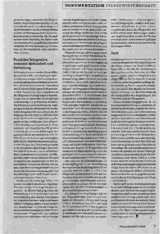 Vorschauseite 6: Angehörige in der Intensivpflege -Möglichkeiten und Grenzen der Integration von familiären Netzwerken in den Pflegeprozess