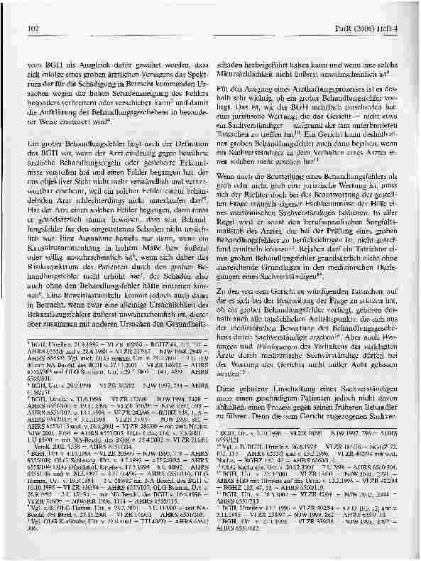 Vorschauseite 2: Der grobe ärztliche Behandlungsfehler und dessen Nachweisin einem Prozess*
