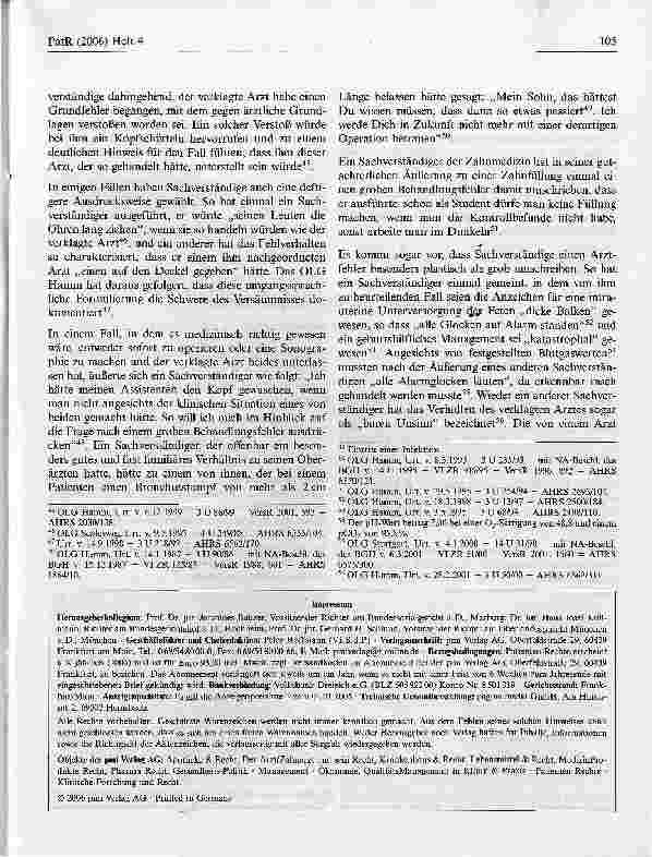 Vorschauseite 5: Der grobe ärztliche Behandlungsfehler und dessen Nachweisin einem Prozess*