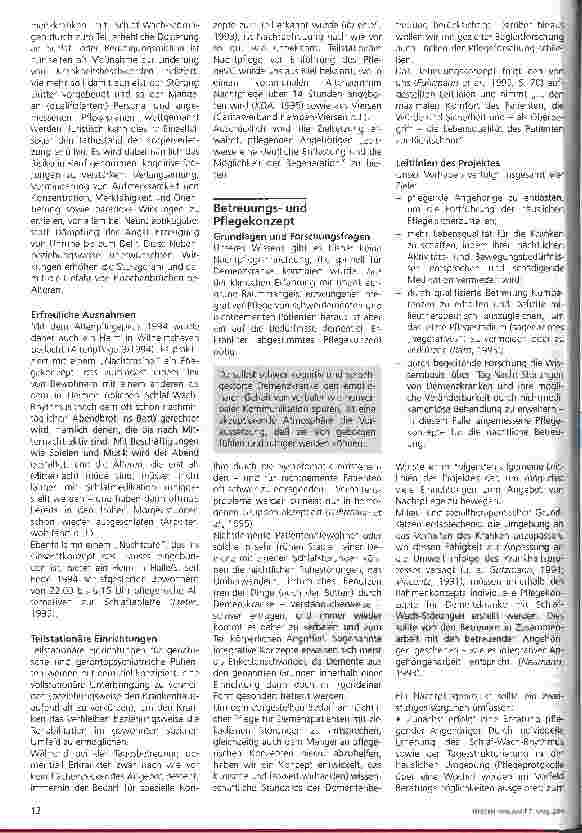 Vorschauseite 3: Nachtpflegekonzept für Demenzkranke