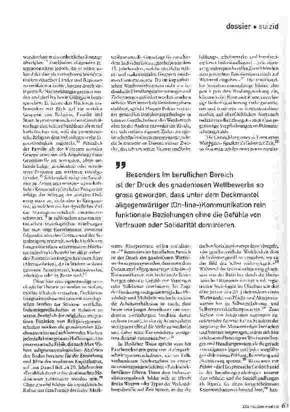 Vorschauseite 3: Ist der Suizid ein gesellschaftliches Phänomen?