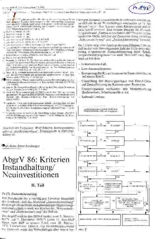 Vorschauseite 1: AbgrV 86 Kriterien Instandhaltung/ Neuinvestitionen