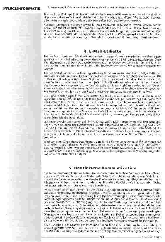 Vorschauseite 3: E-Mail-Nutzung als Hilfsmittel der täglichen Arbeitsorganisation in der stationären Altenhilfe