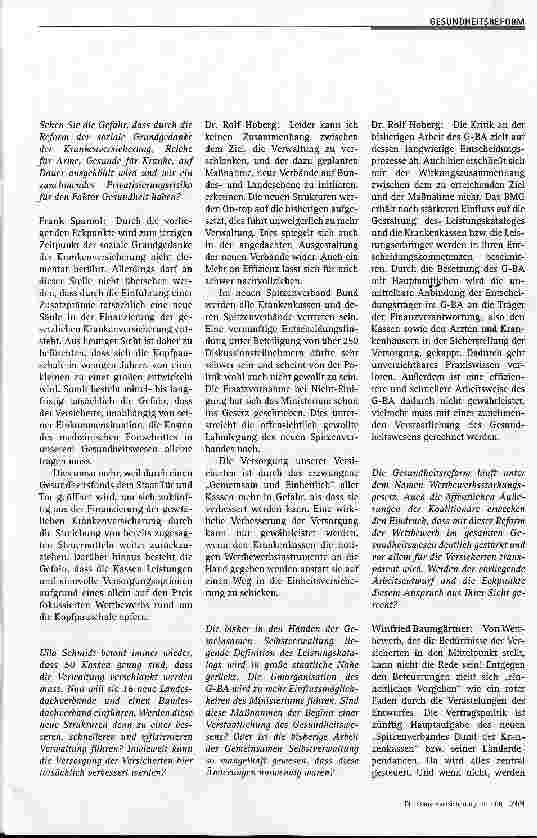 Vorschauseite 2: Quo vadis Gesundheitsreform?