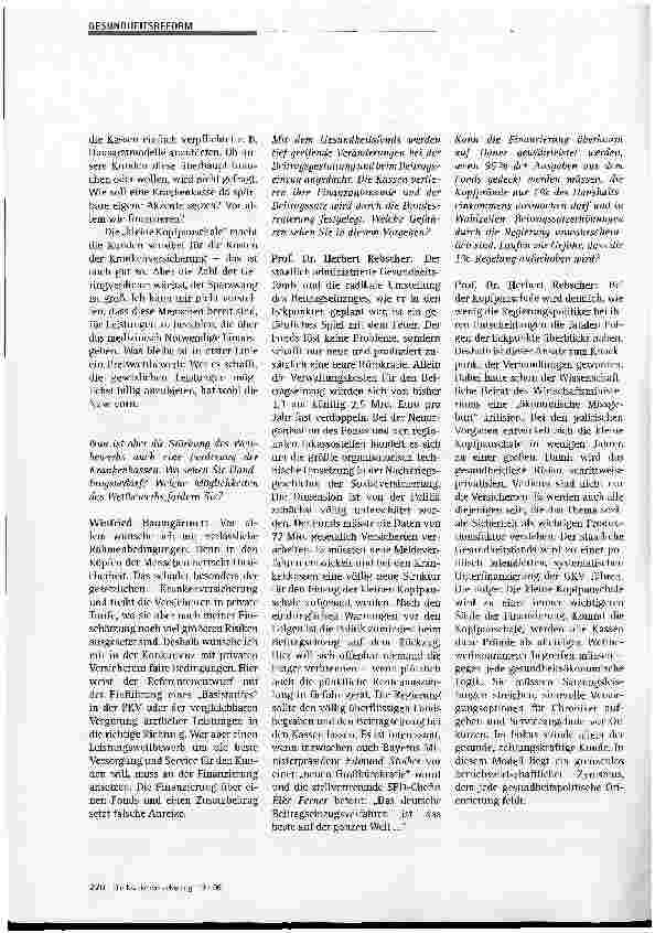 Vorschauseite 3: Quo vadis Gesundheitsreform?