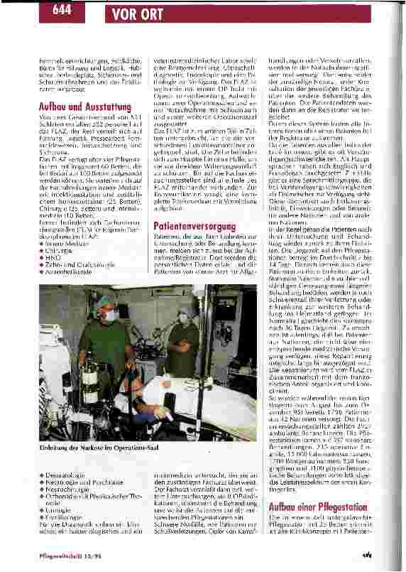 Vorschauseite 2: Bundeswehreinsatz in Kroatien: Krankenpflege in einem Feldlazarett