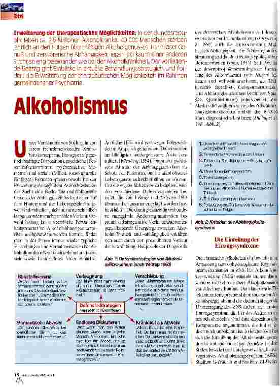 Vorschauseite 1: Alkoholismus