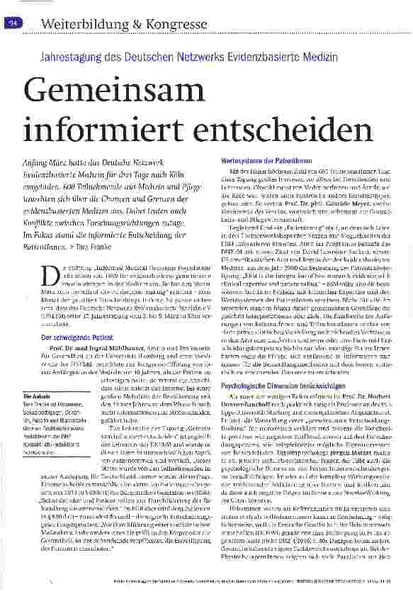 Vorschauseite 1: Gemeinsam informiert entscheiden