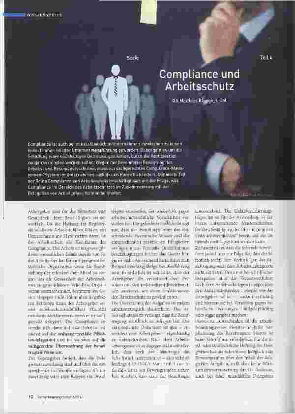 Vorschauseite 1: Compliance und Arbeitsschutz