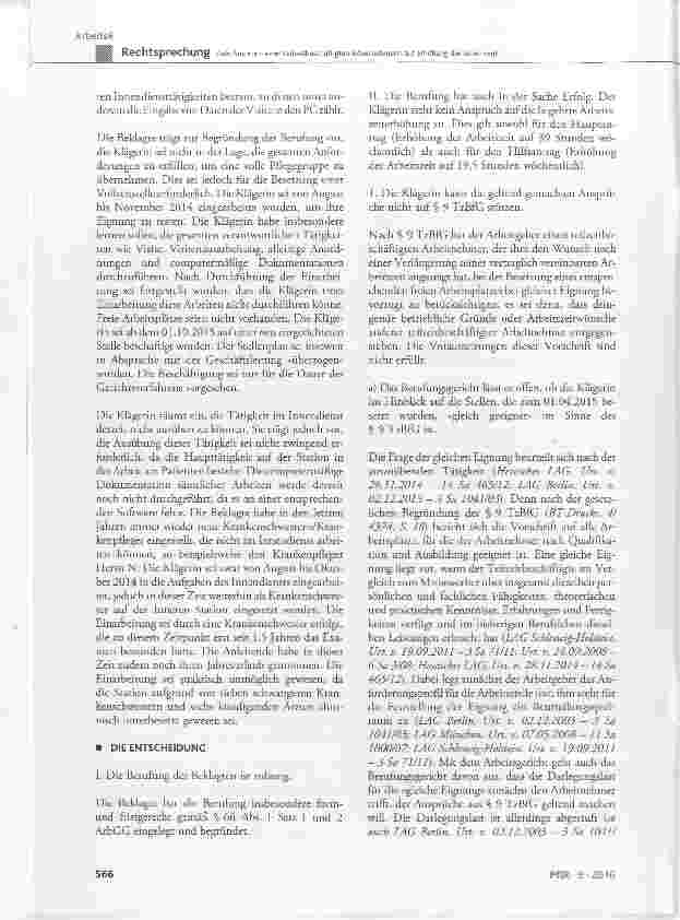Vorschauseite 3: Kein Anspruch einer teilzeitbeschäftigten Arbeitnehmerin auf Erhöhung der ArbeitszeitTzBfC § 9; AGG § 15 Abs. 1 und 6; BGB § 249 Abs. 1