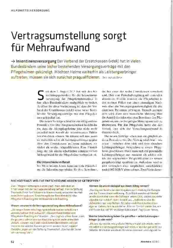 Vorschauseite 1: Vertragsumstellung sorgt für Mehraufwand