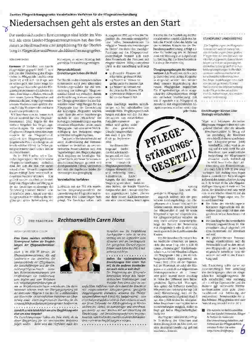 Vorschauseite 1: Niedersachsen geht als erstes an den Start