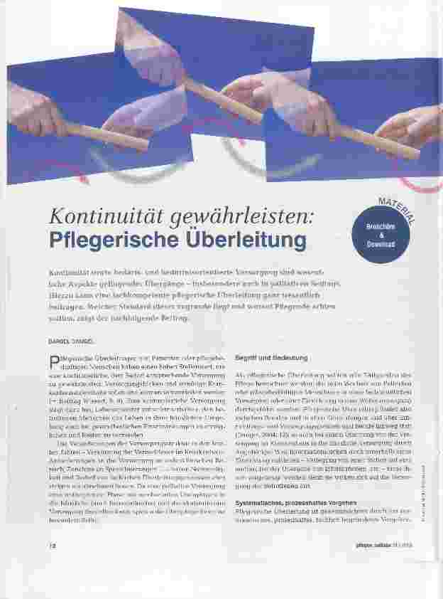 Vorschauseite 1: Kontinuität gewährleisten: Pflegerische Überleitung