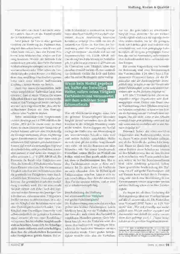 Vorschauseite 2: Fragen der Haftung bei freiwilligen bzw ehrenamtlichen Tätigkeiten die individuelle Haftung des Ehrenamtlichen