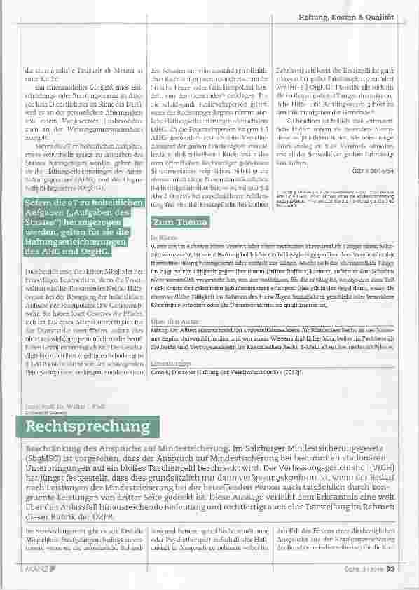 Vorschauseite 4: Fragen der Haftung bei freiwilligen bzw ehrenamtlichen Tätigkeiten die individuelle Haftung des Ehrenamtlichen