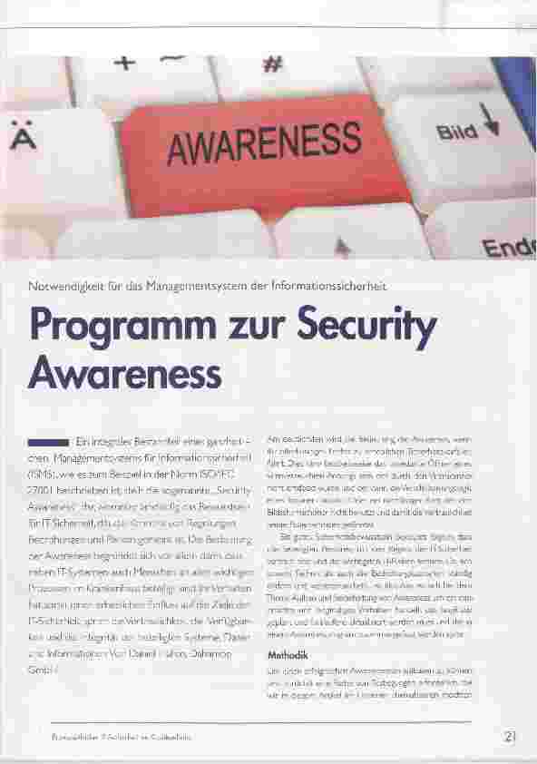 Vorschauseite 1: Programm zur Security Awareness
