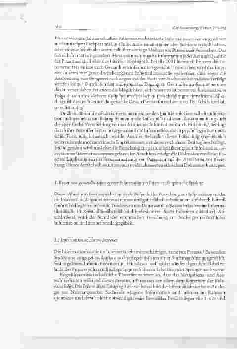 Vorschauseite 2: Internet-informierte Patienten Empirische Evidenz für einseitige Informationsverarbeitung und ihre medizinethischen Implikationen