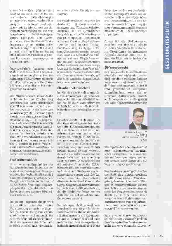 Vorschauseite 2: Die Bedeutung der Europäischen Union für den deutschen Krankenhaussektor