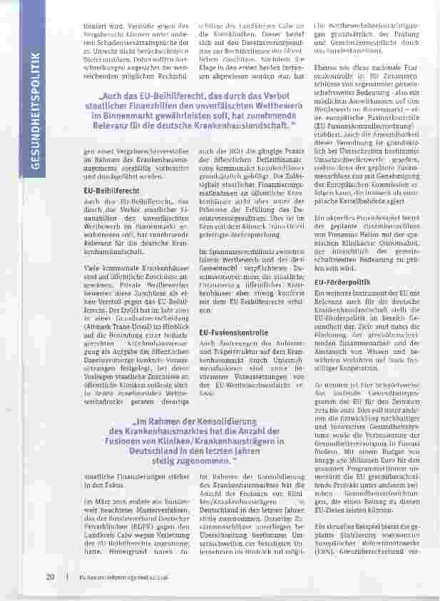Vorschauseite 3: Die Bedeutung der Europäischen Union für den deutschen Krankenhaussektor