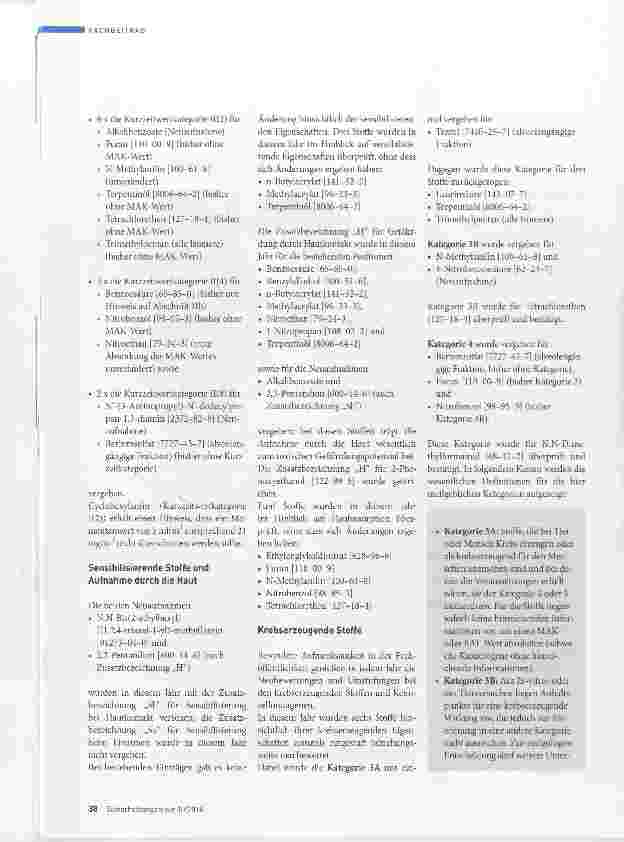 Vorschauseite 3: DFG-MAKund BAT-Werte-Liste 2016