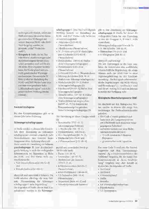 Vorschauseite 4: DFG-MAKund BAT-Werte-Liste 2016