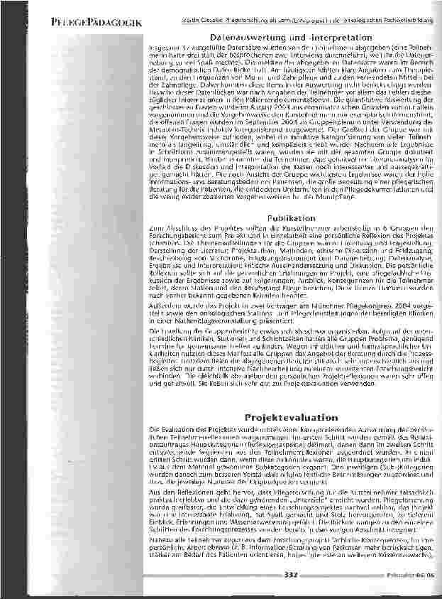 Vorschauseite 4: Pflegeforschung als Lern-/Lehr-projekt in der onkologischen Fachweiterbildung