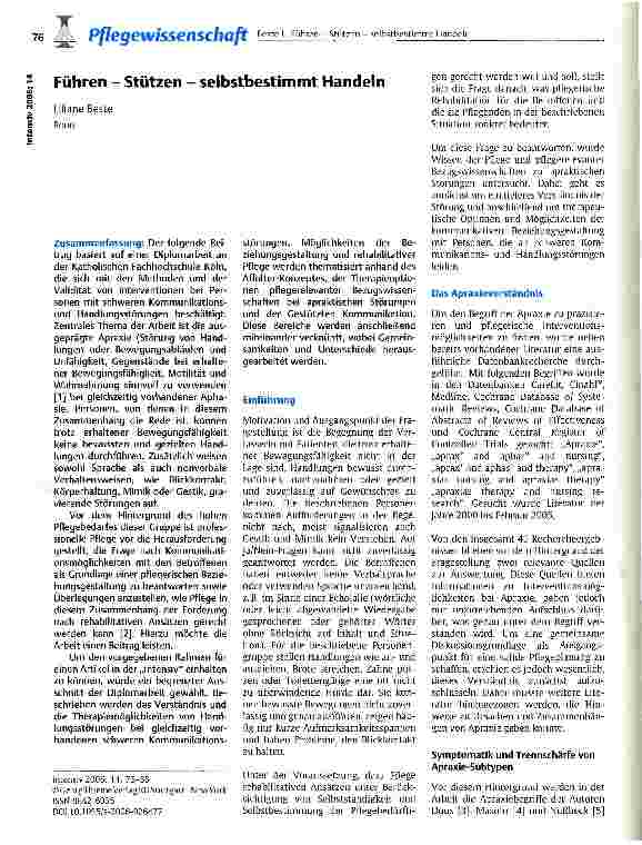 Vorschauseite 1: Führen - Stützen - selbstbestimmt Handeln