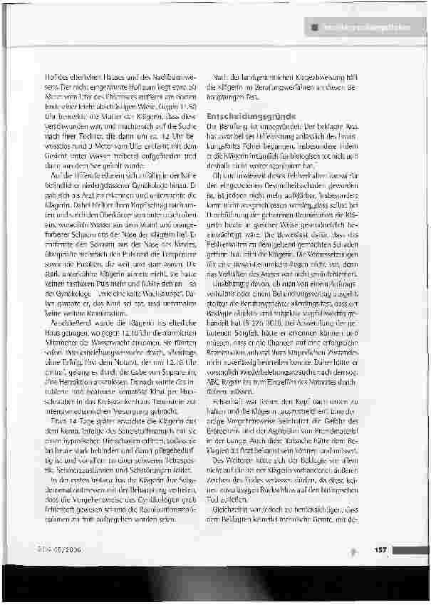 Vorschauseite 2: Schadensersatz wegen fehlgeschlagener Erste-Hilfe-Maßnahmen