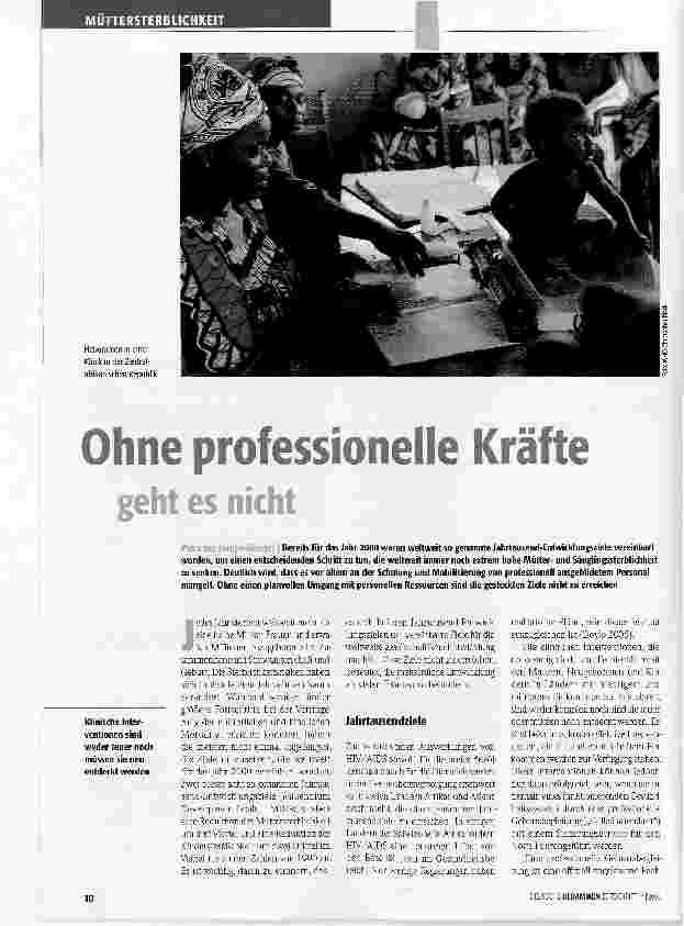Vorschauseite 1: Ohne professionelle Kräfte geht es nicht