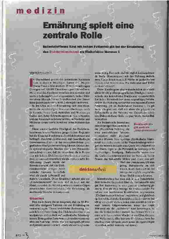 Vorschauseite 1: Ernährung spielt eine zentrale Rolle