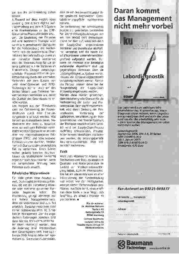 Vorschauseite 2: Medikamentenlogistik im Krankenhaus