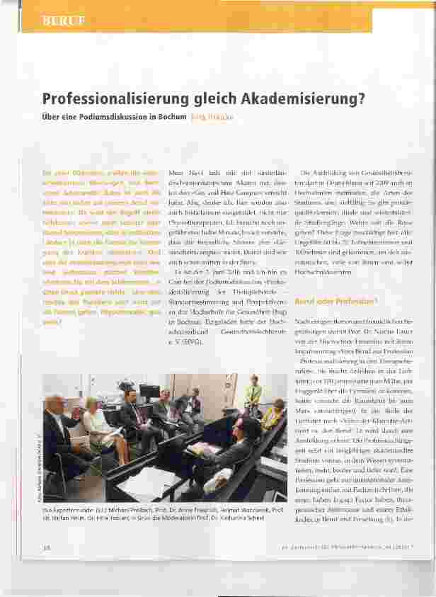 Vorschauseite 1: Professionalisierung gleich Akademisierung?