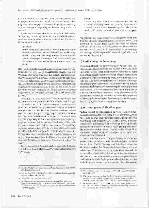Vorschauseite 3: Die Klagebefagnis im Beamtenrecht - insbesondere bei der Konkurrentenklage