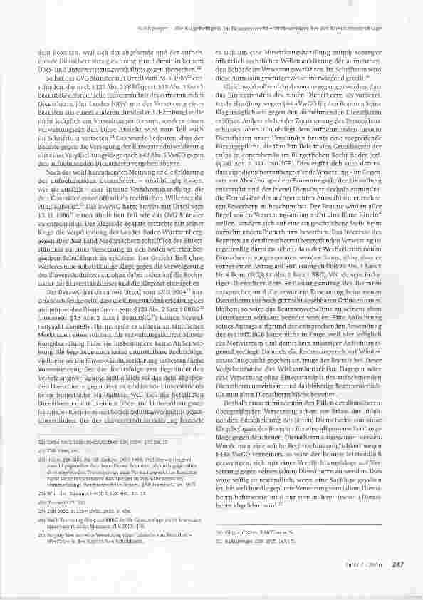 Vorschauseite 4: Die Klagebefagnis im Beamtenrecht - insbesondere bei der Konkurrentenklage