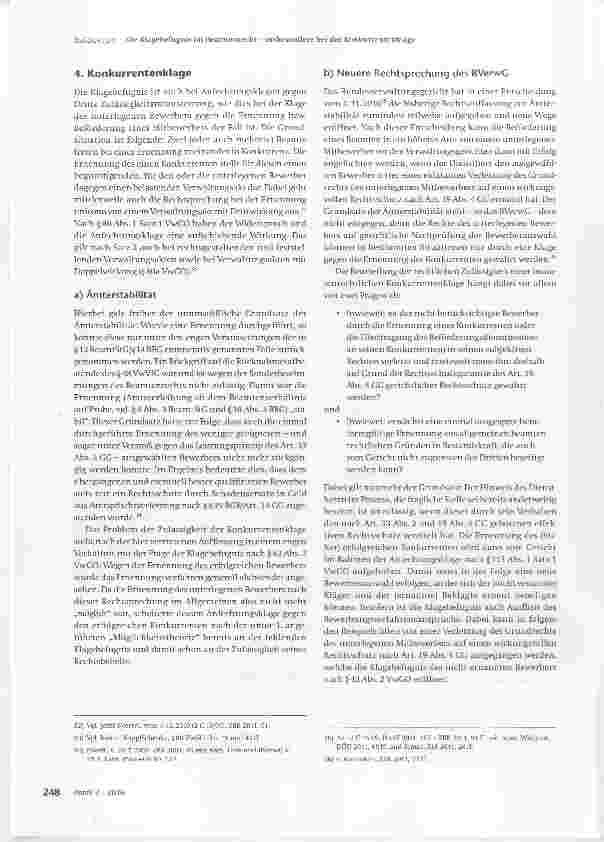 Vorschauseite 5: Die Klagebefagnis im Beamtenrecht - insbesondere bei der Konkurrentenklage